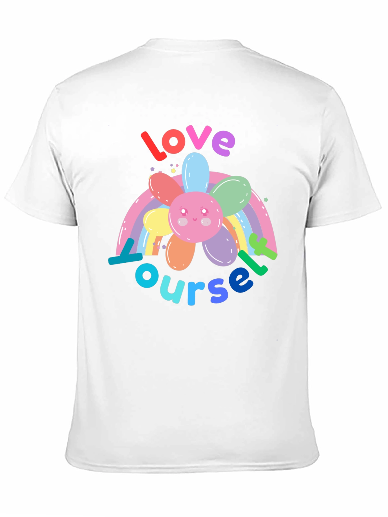 Love Yourself Rainbow Flower Graphic Tee