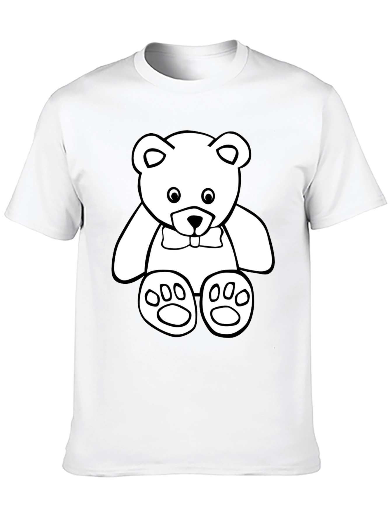 Cute Teddy Bear Graphic Black T-Shirt