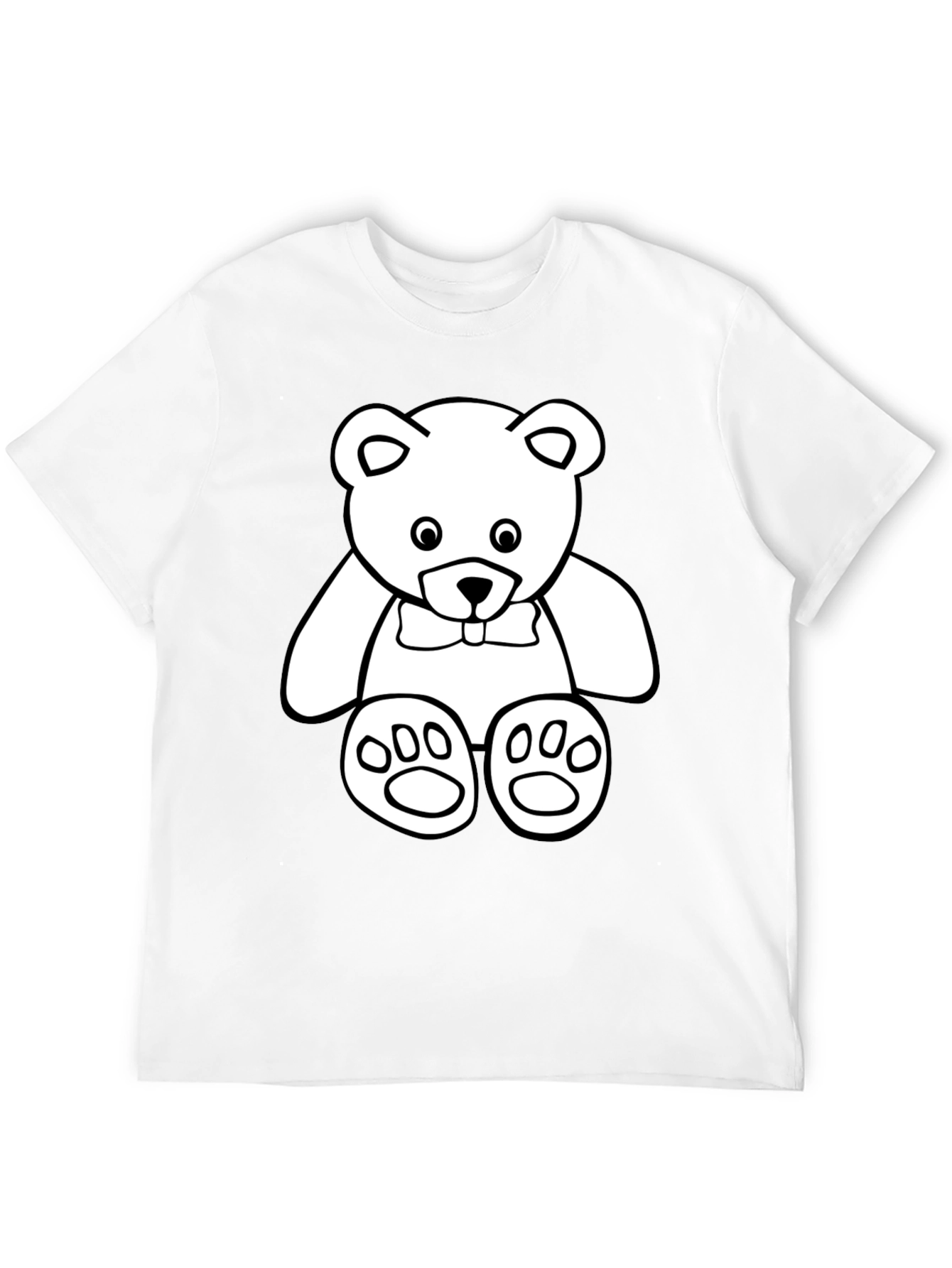 Cute Teddy Bear Graphic Black T-Shirt