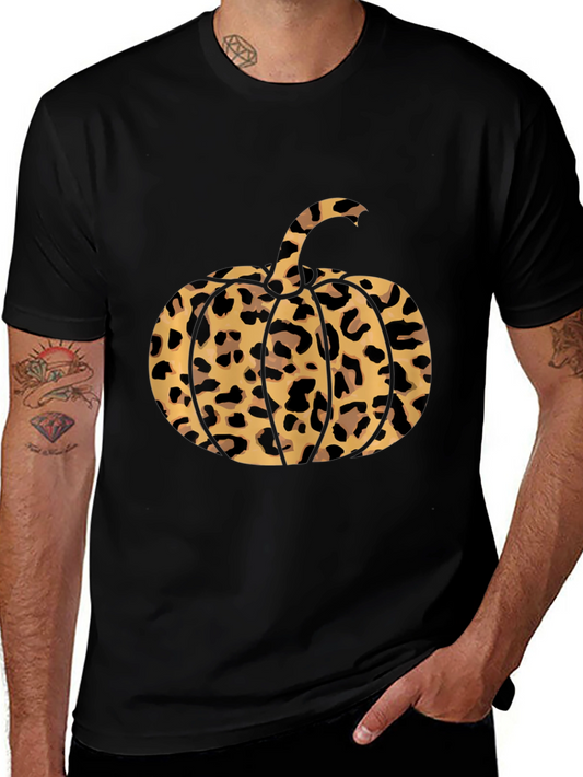 Leopard Print Pumpkin T-Shirt - Fall Fashion