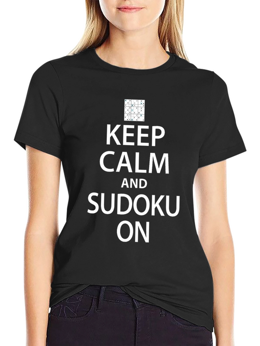 Keep Calm and Sudoku On T-Shirt - Black