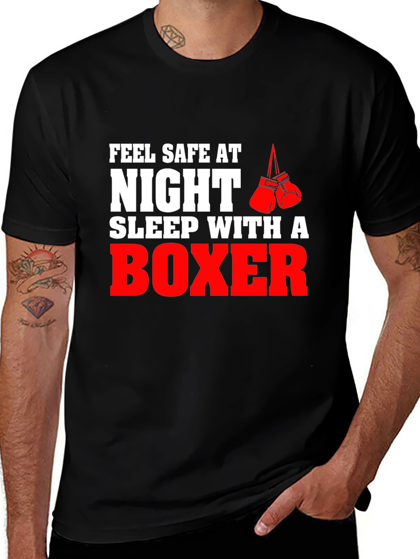 Feel Safe At Night Boxer Graphic Tee