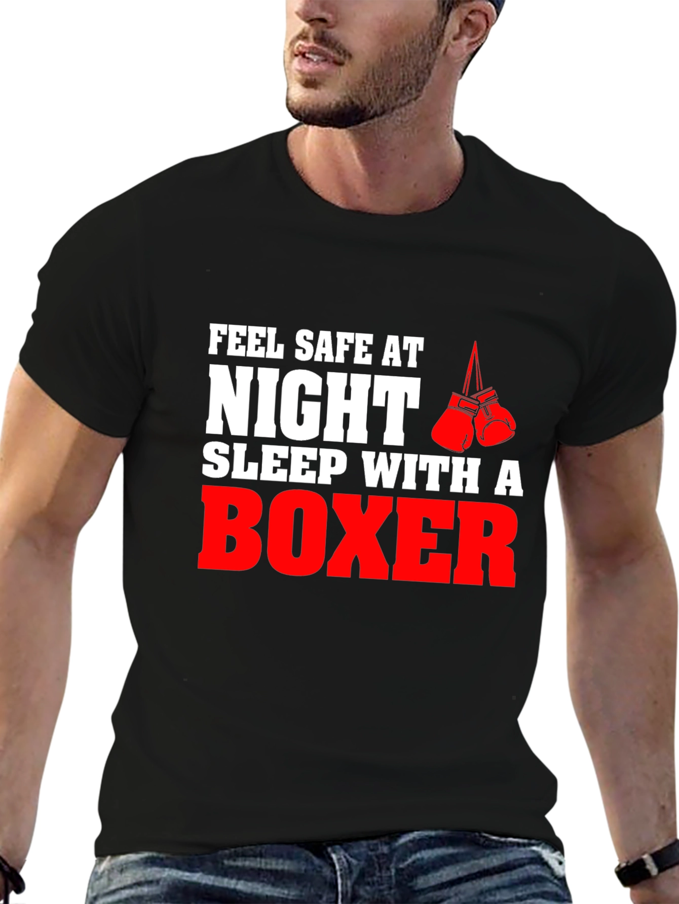 Feel Safe At Night Boxer Graphic Tee