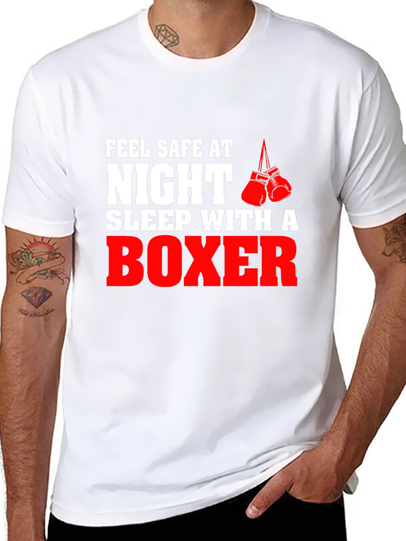 Feel Safe At Night Boxer Graphic Tee