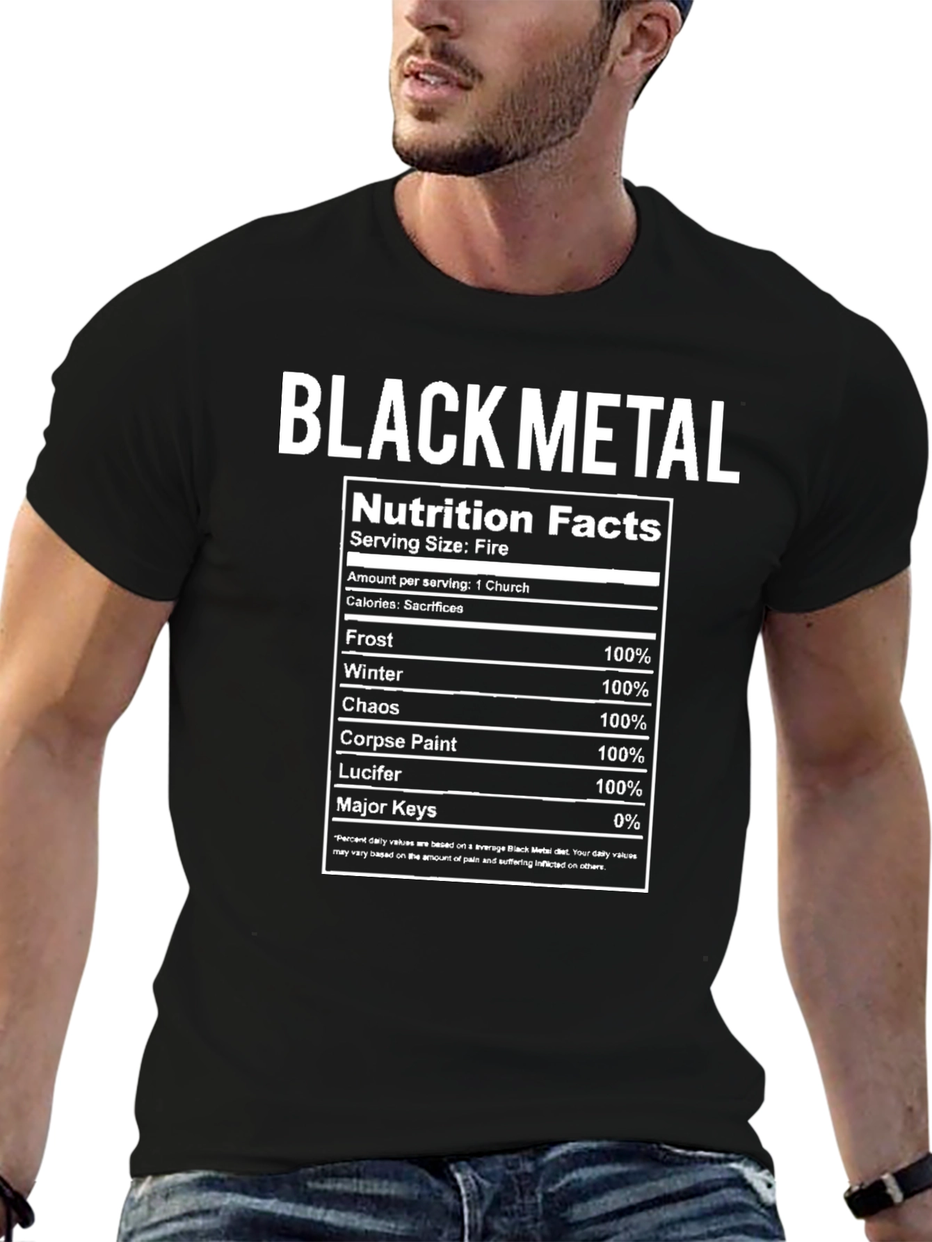Black Metal Nutrition Facts T-Shirt