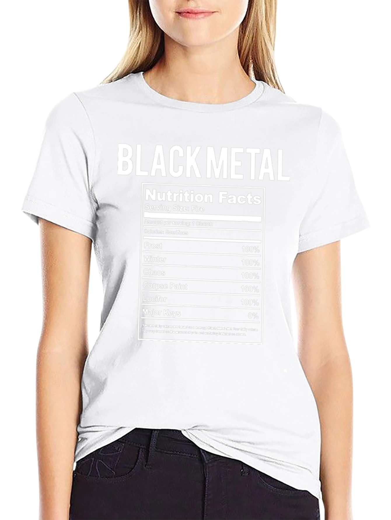 Black Metal Nutrition Facts T-Shirt