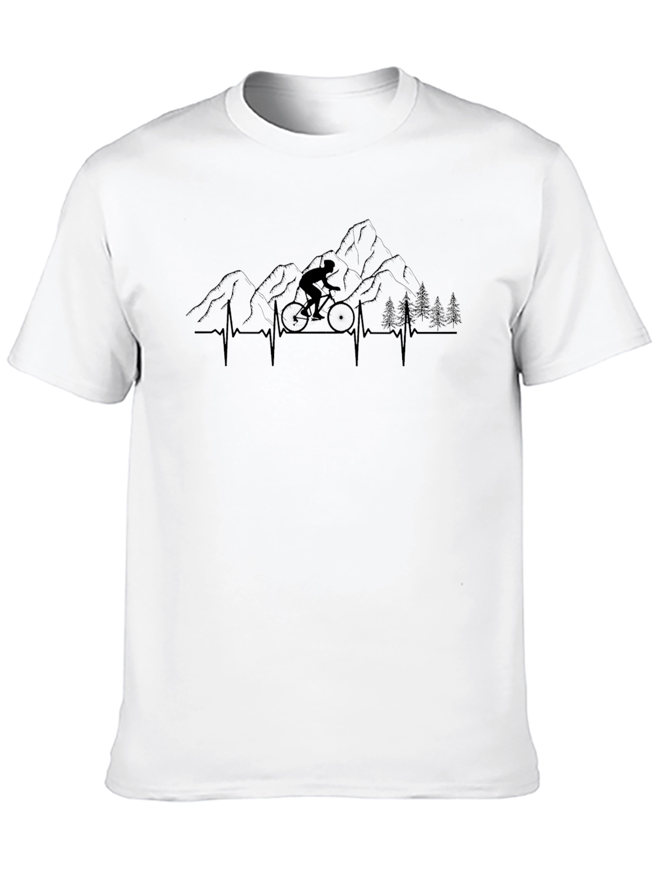 Mountain Bike Heartbeat T-Shirt - Black