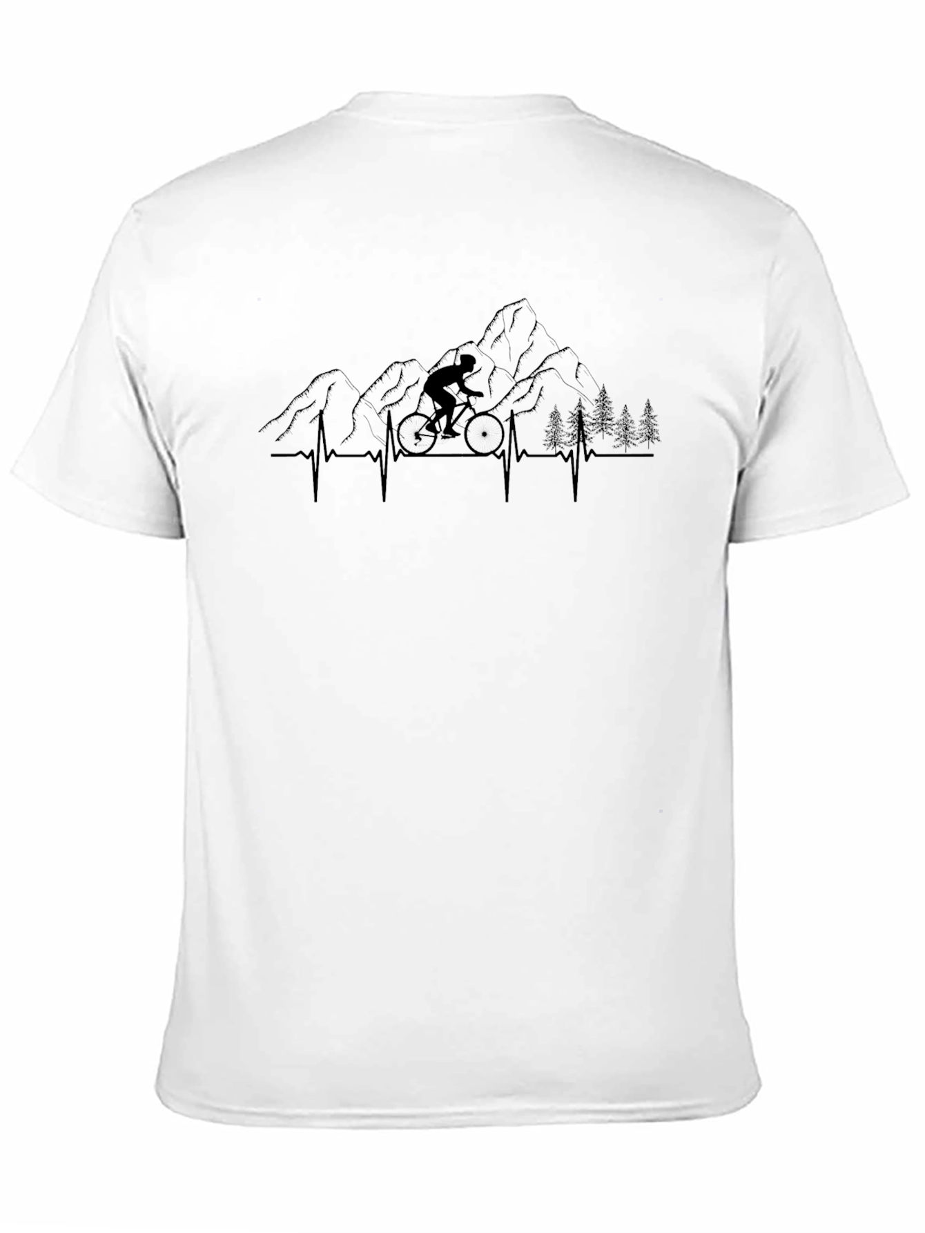 Mountain Bike Heartbeat T-Shirt - Black