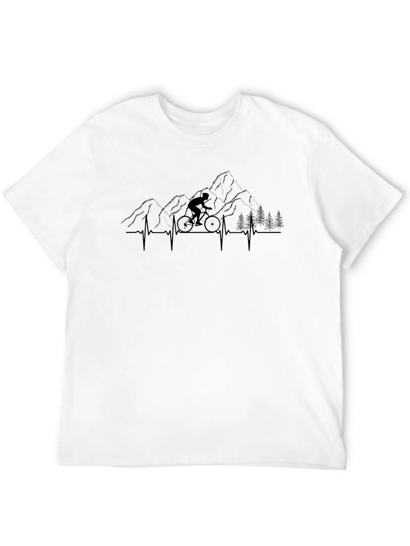 Mountain Bike Heartbeat T-Shirt - Black