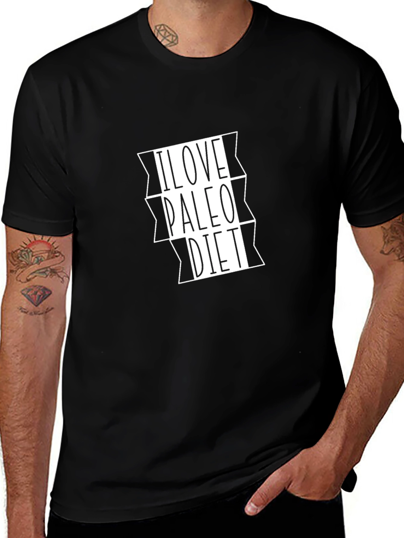 I Love Paleo Diet Black T-Shirt