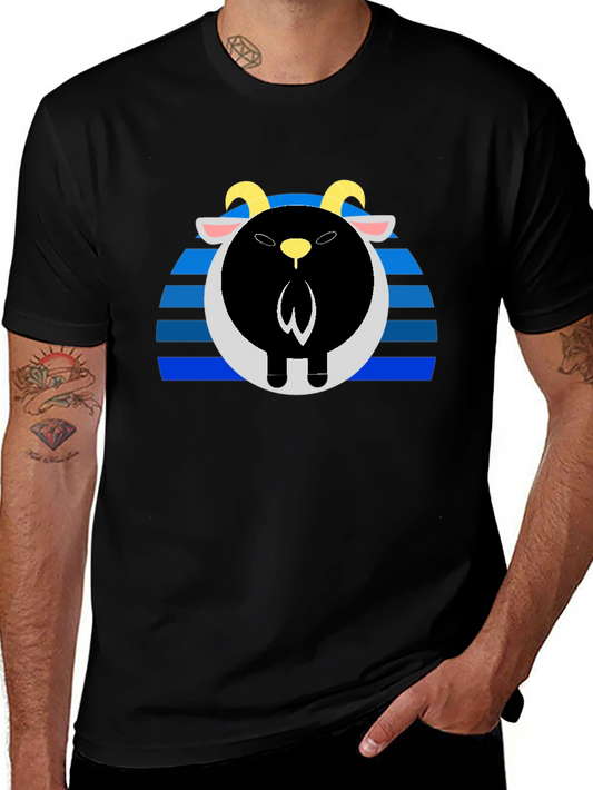 Goat Sunset Black Tee - Unique Graphic T-Shirt