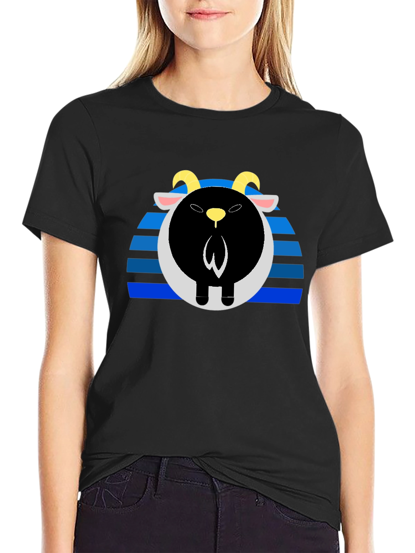 Goat Sunset Black Tee - Unique Graphic T-Shirt