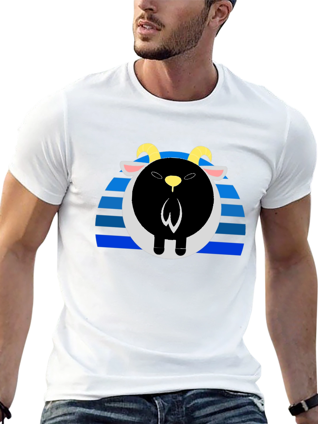 Goat Sunset Black Tee - Unique Graphic T-Shirt
