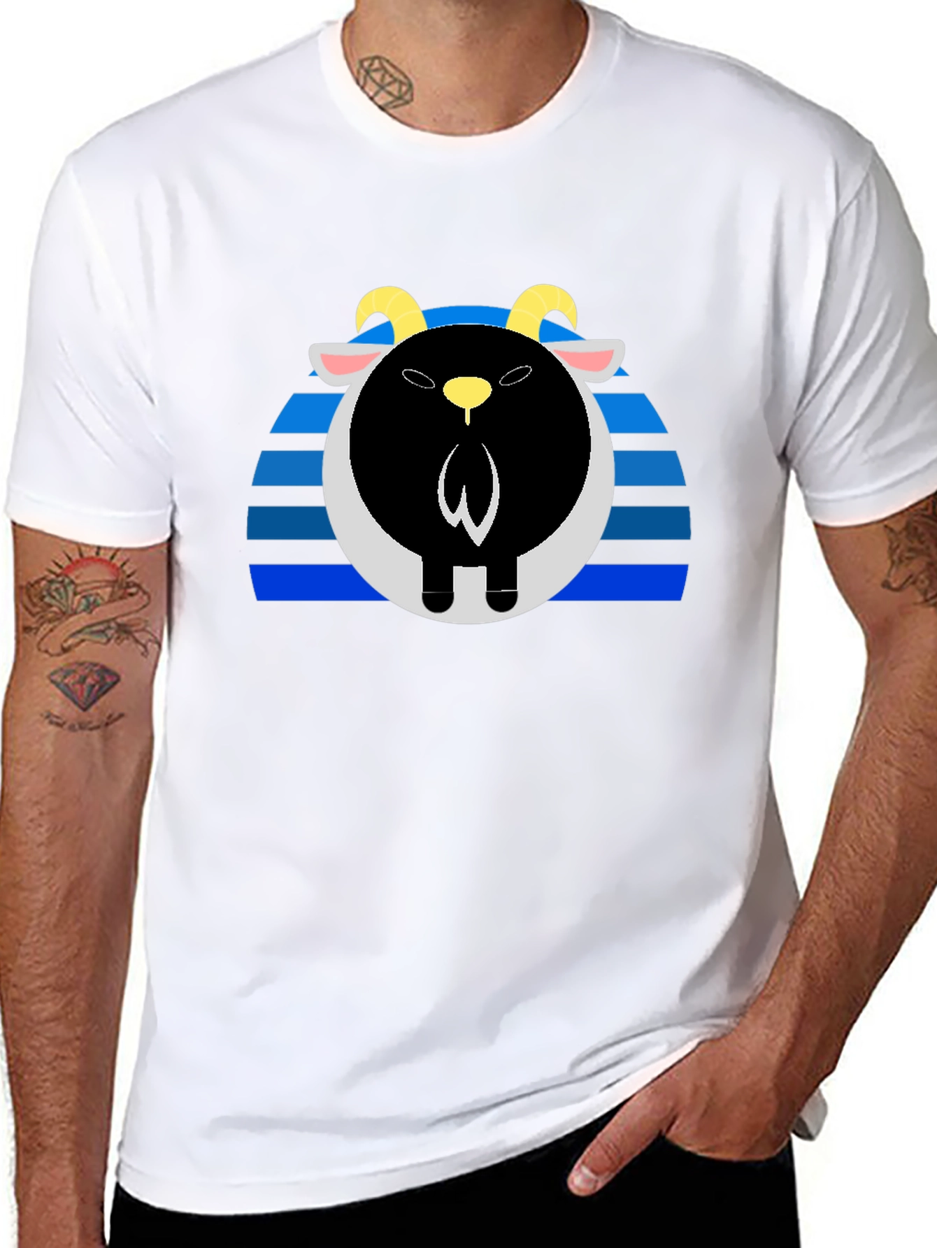 Goat Sunset Black Tee - Unique Graphic T-Shirt