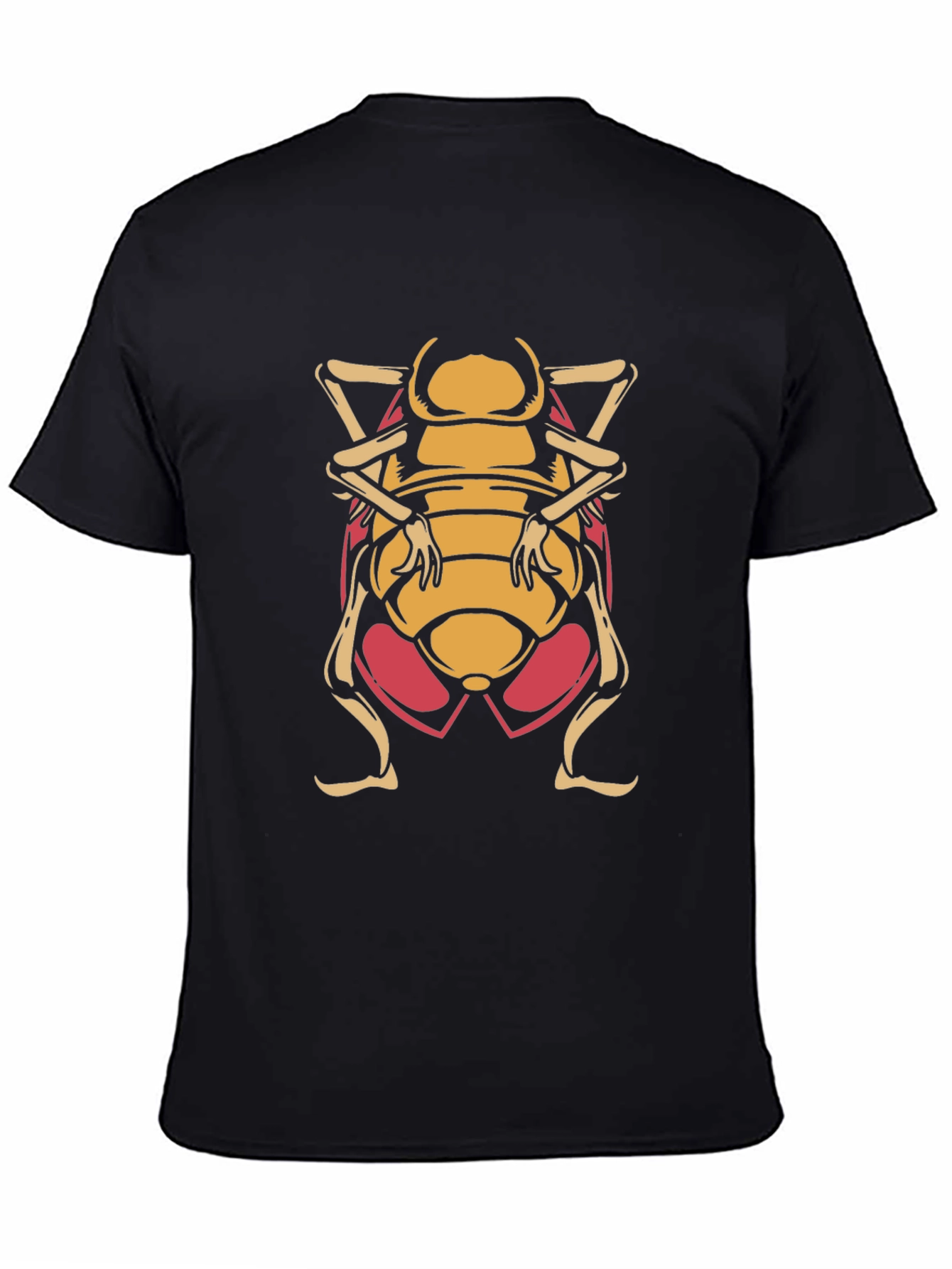 Black T-Shirt with Cartoon Beetle Graphic