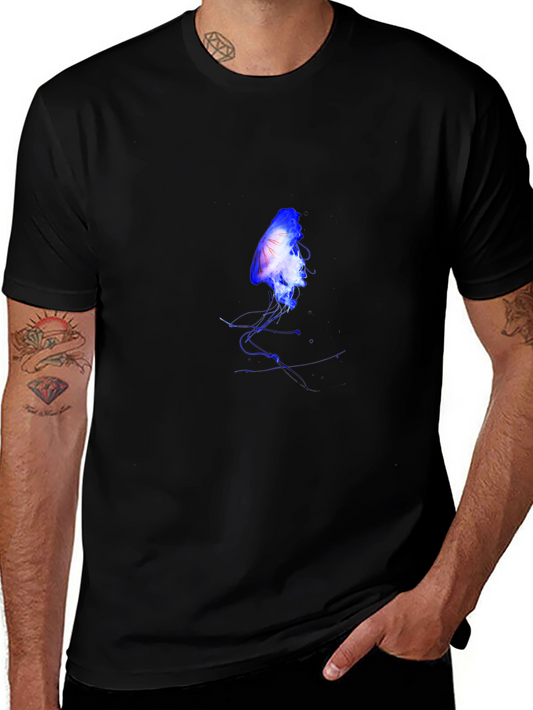 Jellyfish Print Black T-Shirt - Unique Graphic Tee