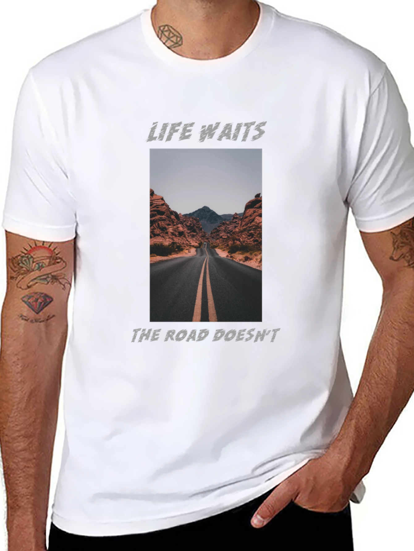 Life Waits Graphic Tee - Road Trip Ready!