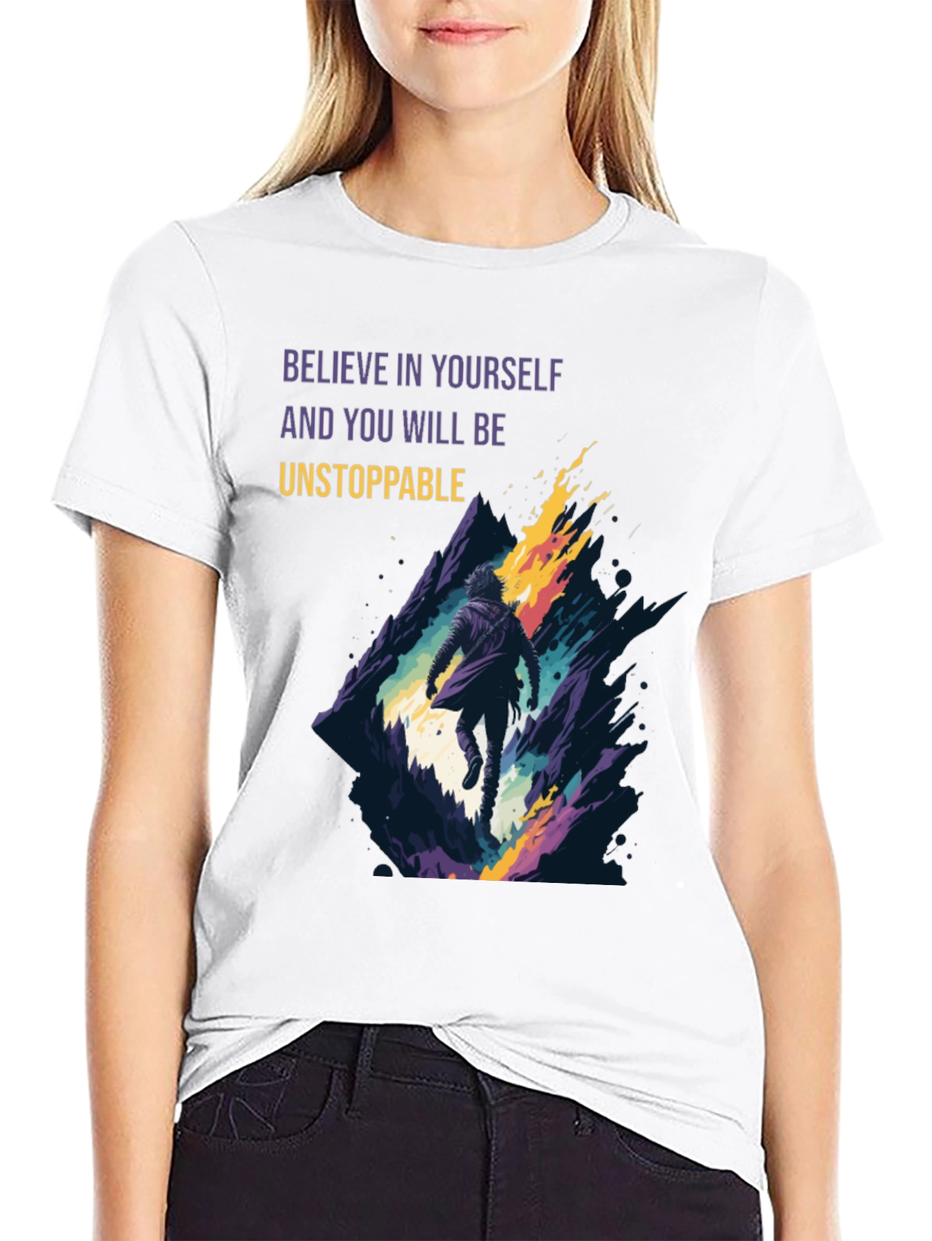 Believe in Yourself Graphic Black Tee