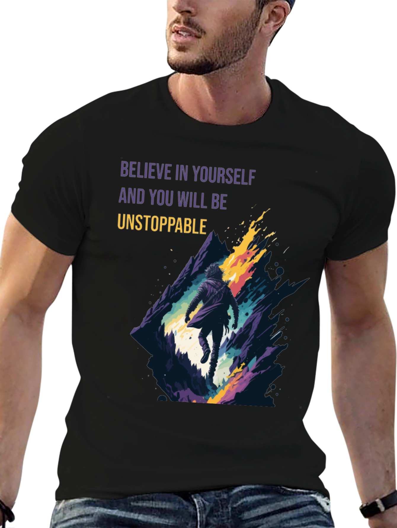 Believe in Yourself Graphic Black Tee