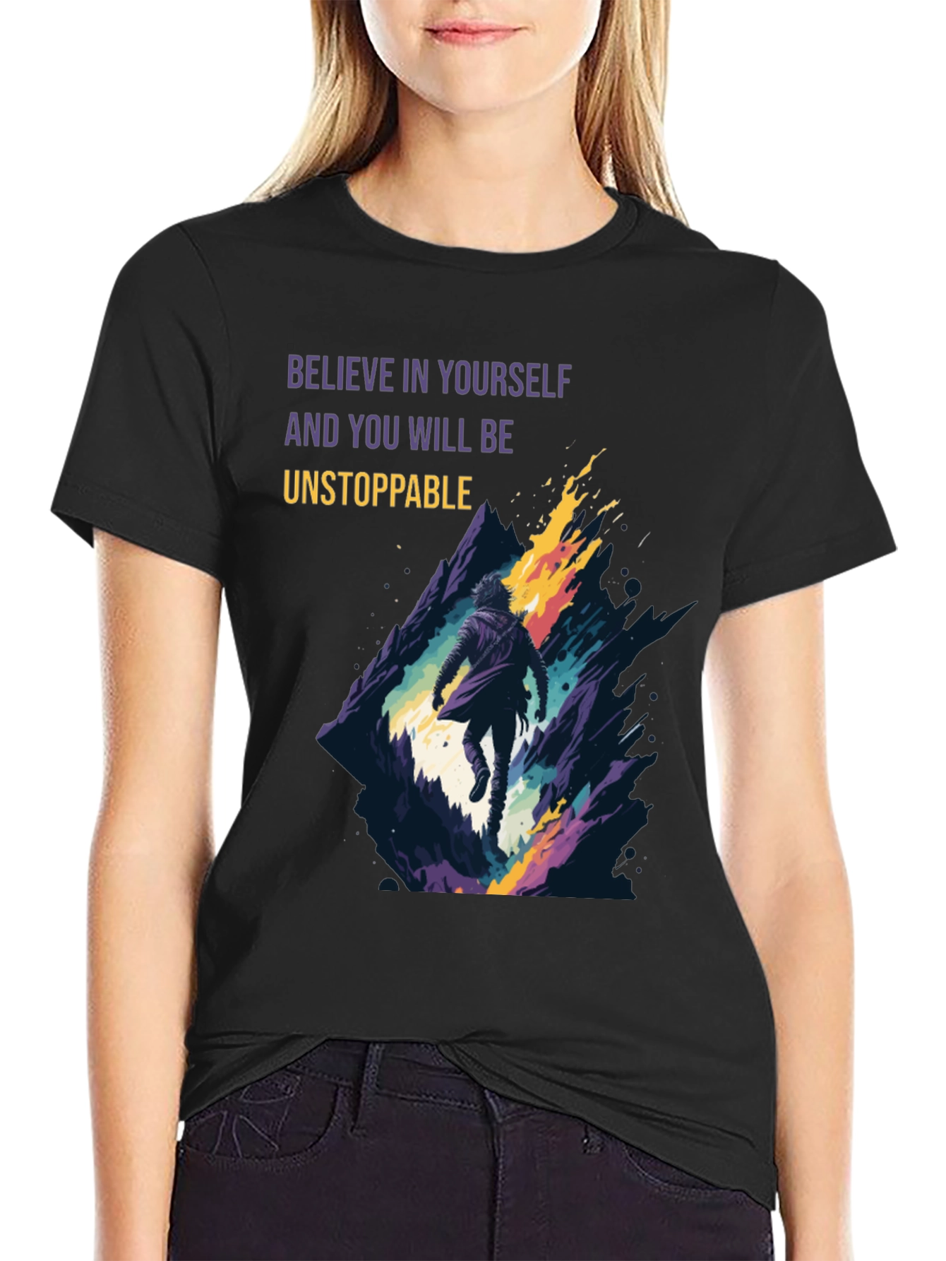 Believe in Yourself Graphic Black Tee
