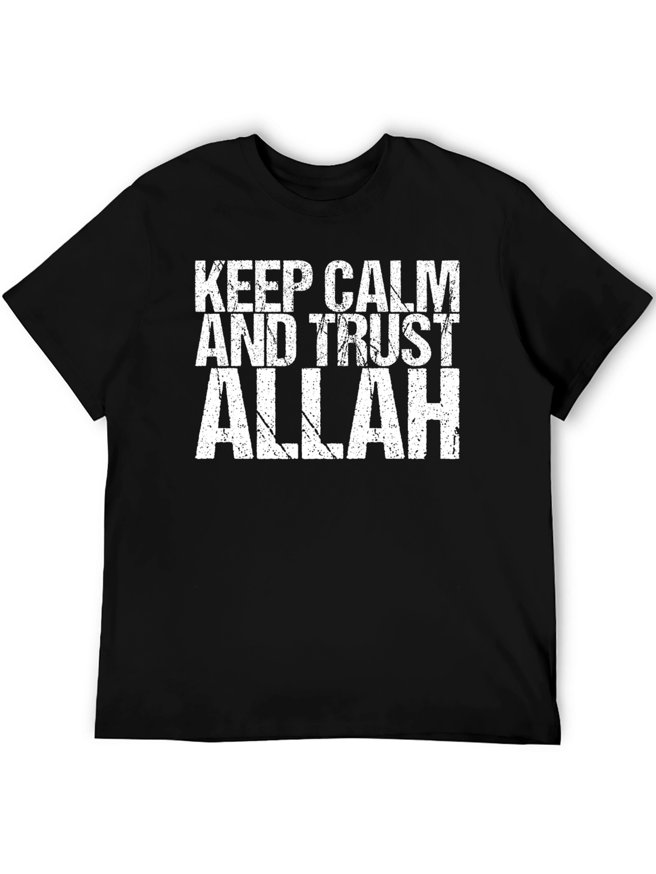 Keep Calm Trust Allah Black T-Shirt
