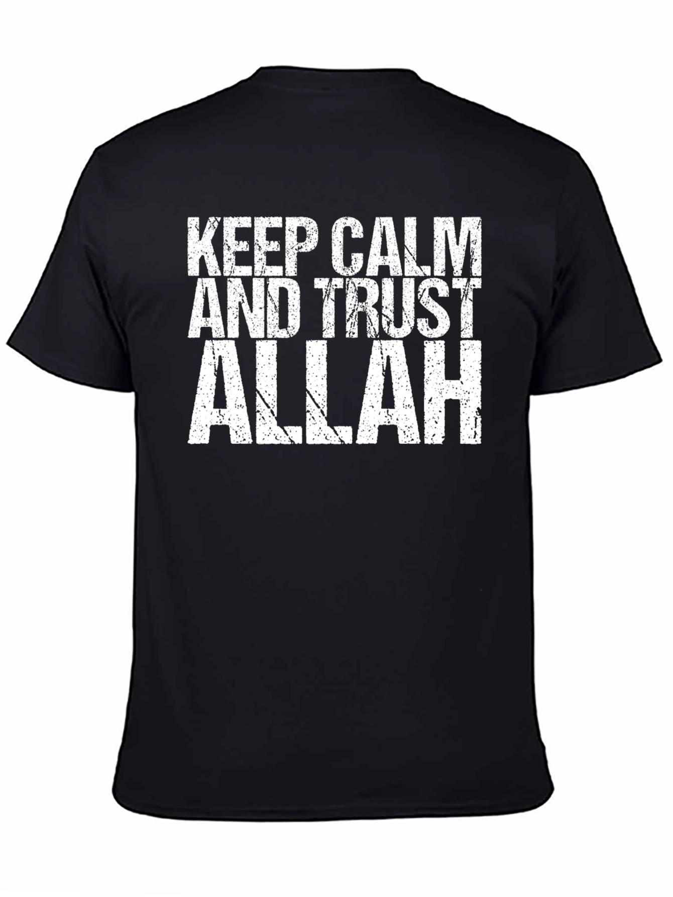 Keep Calm Trust Allah Black T-Shirt