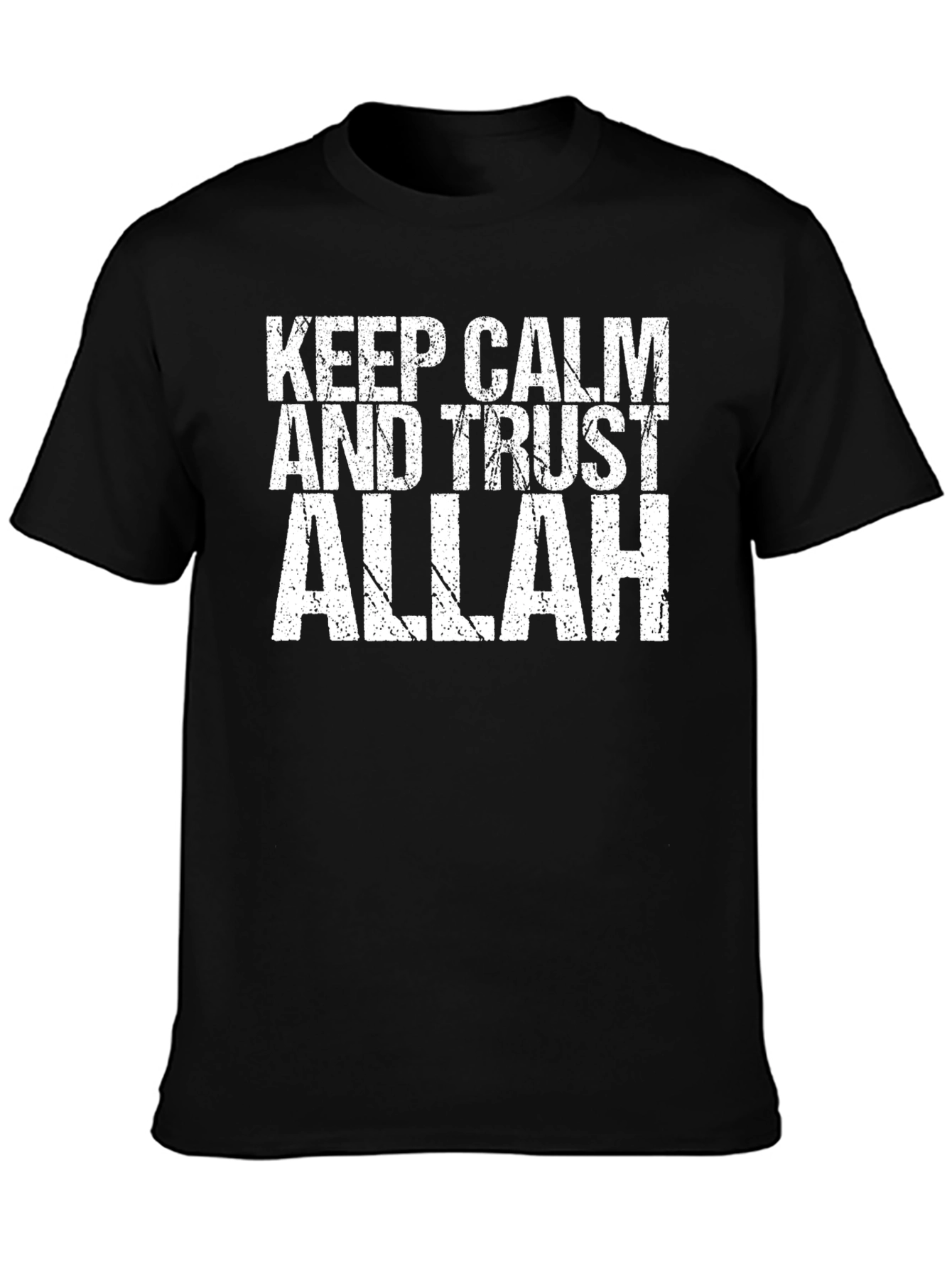 Keep Calm Trust Allah Black T-Shirt