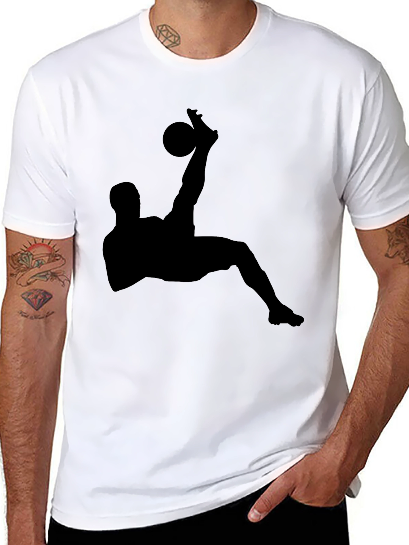Black Soccer Silhouette Graphic Tee