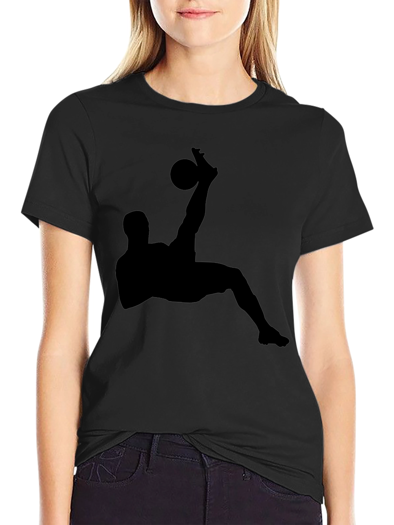 Black Soccer Silhouette Graphic Tee