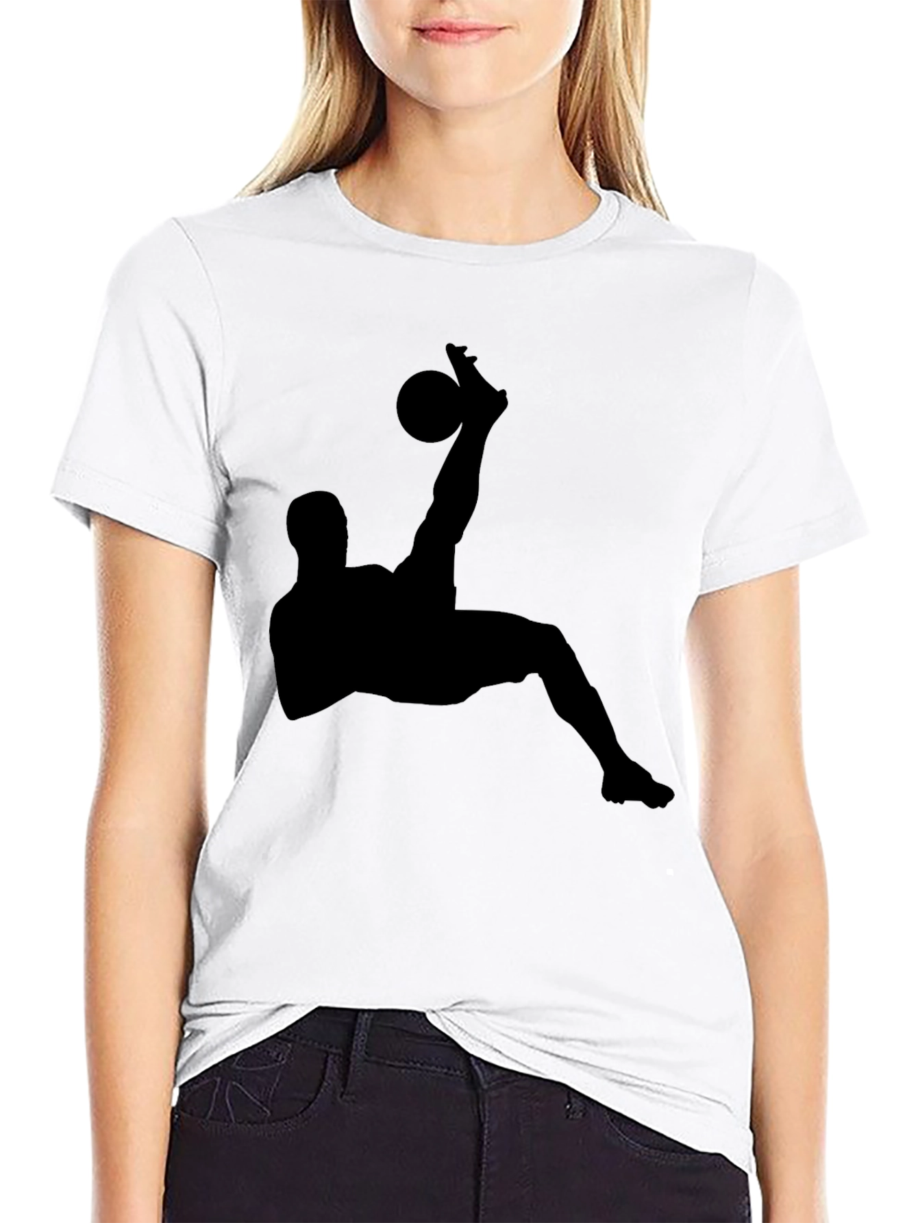 Black Soccer Silhouette Graphic Tee