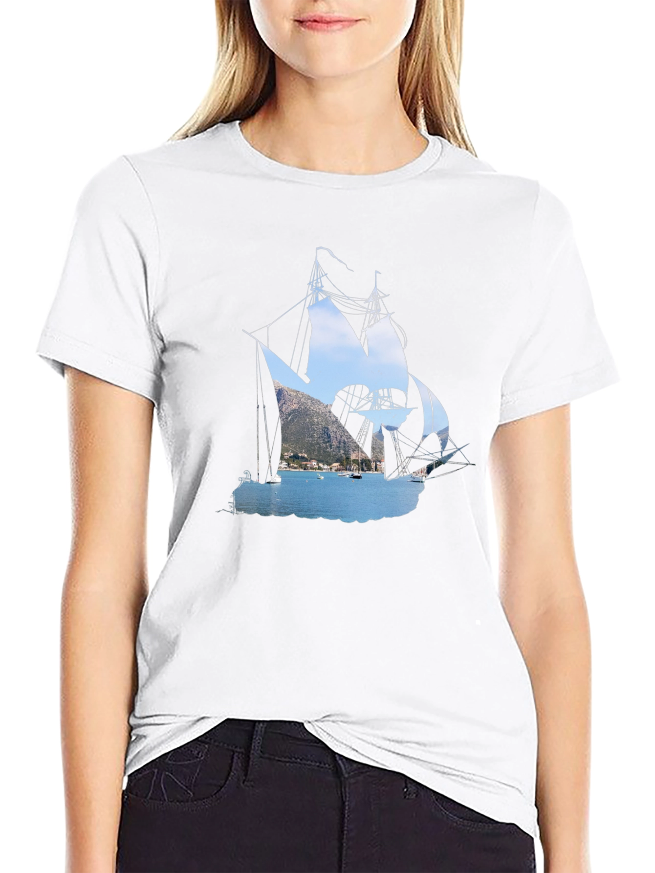 Nautical Black T-Shirt: Sailboat Graphic Tee
