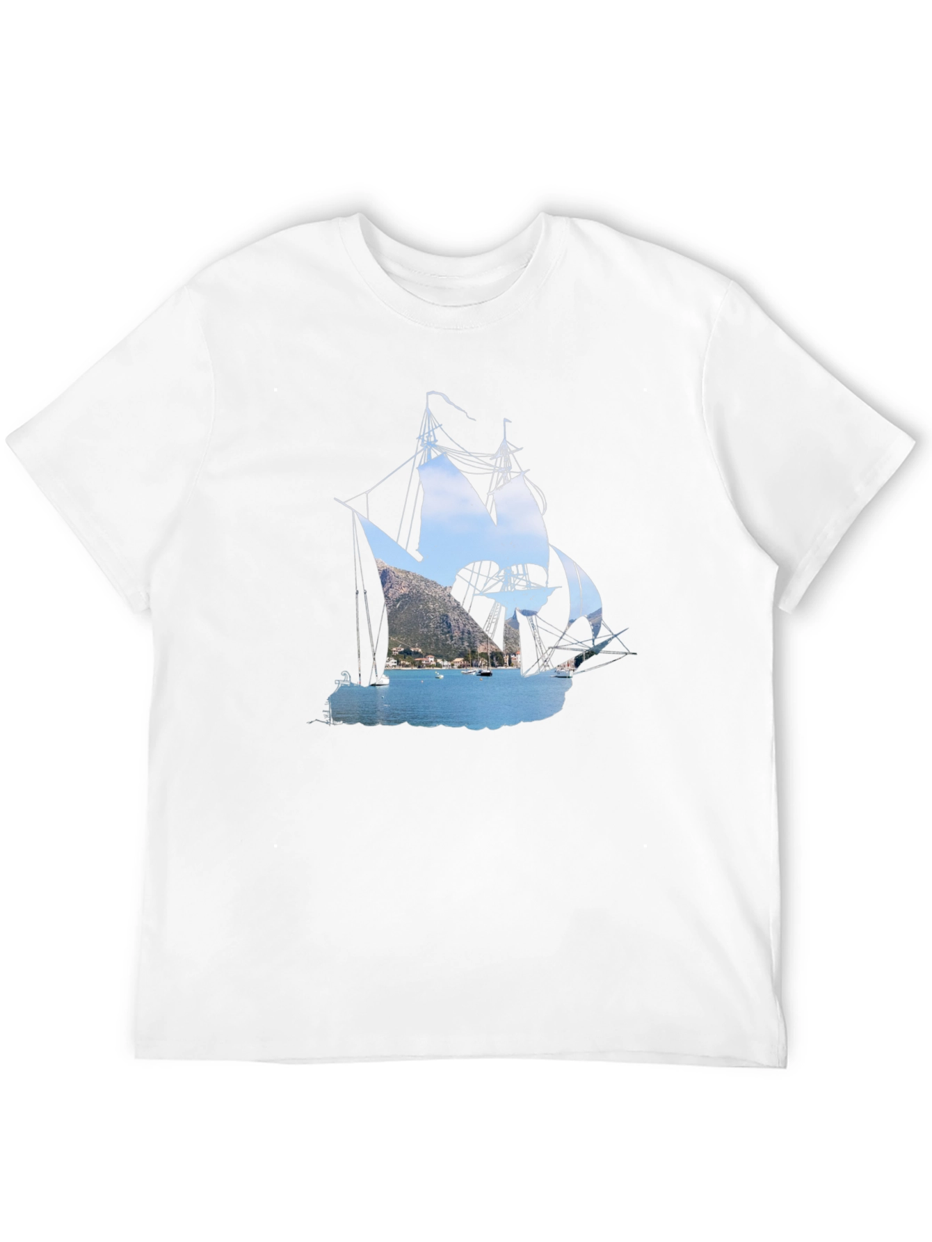 Nautical Black T-Shirt: Sailboat Graphic Tee