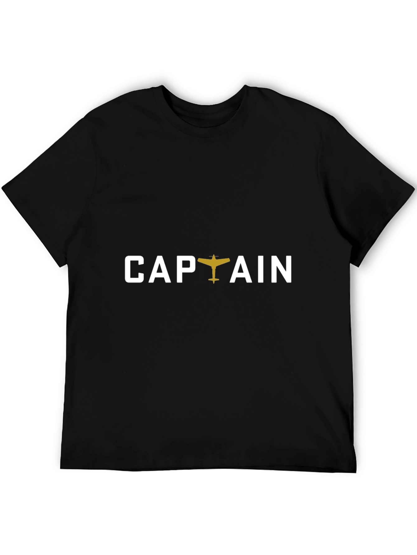 Captain Airplane Graphic T-Shirt - Black