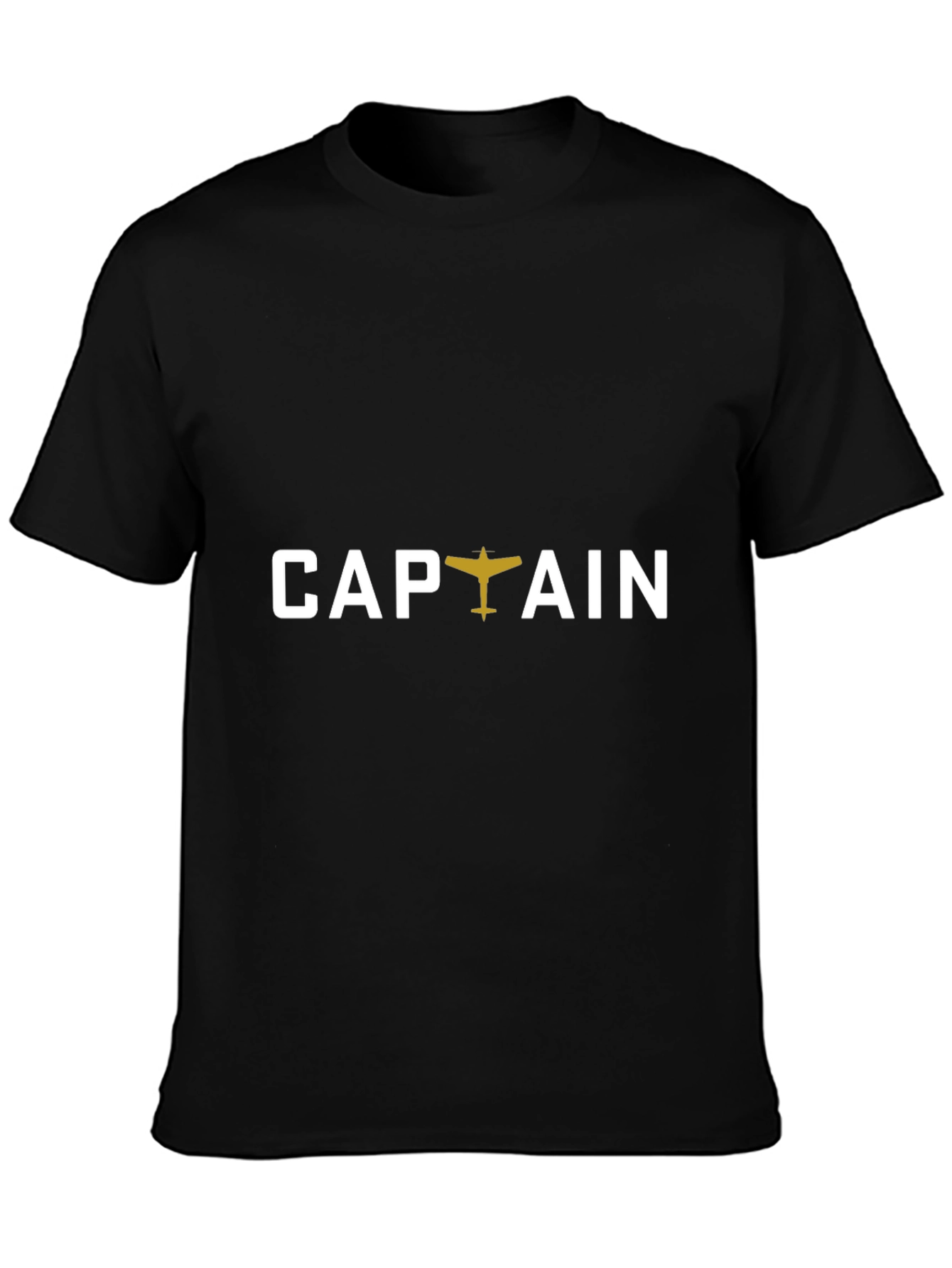 Captain Airplane Graphic T-Shirt - Black