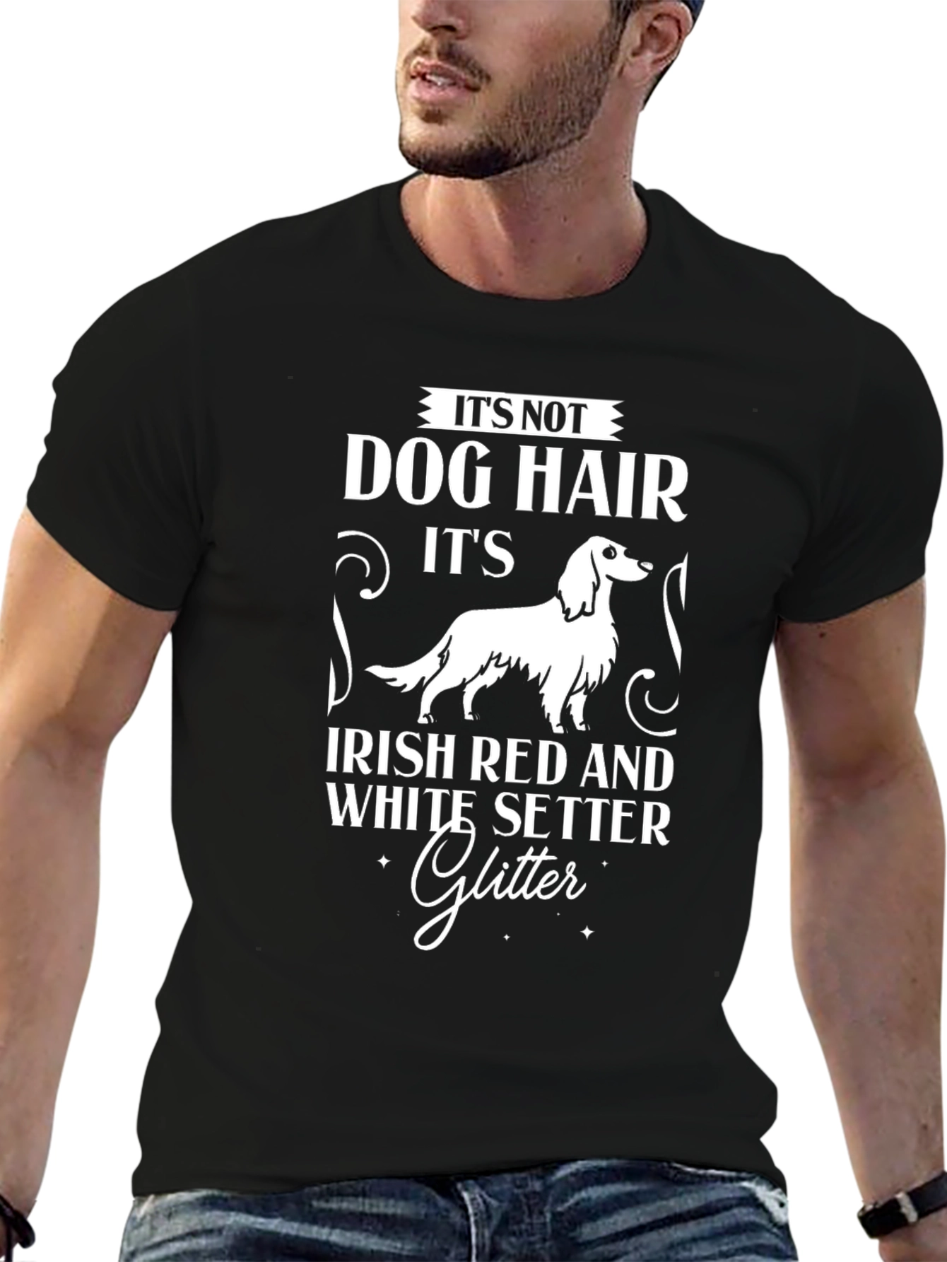 Irish Setter Dog Hair Glitter T-Shirt