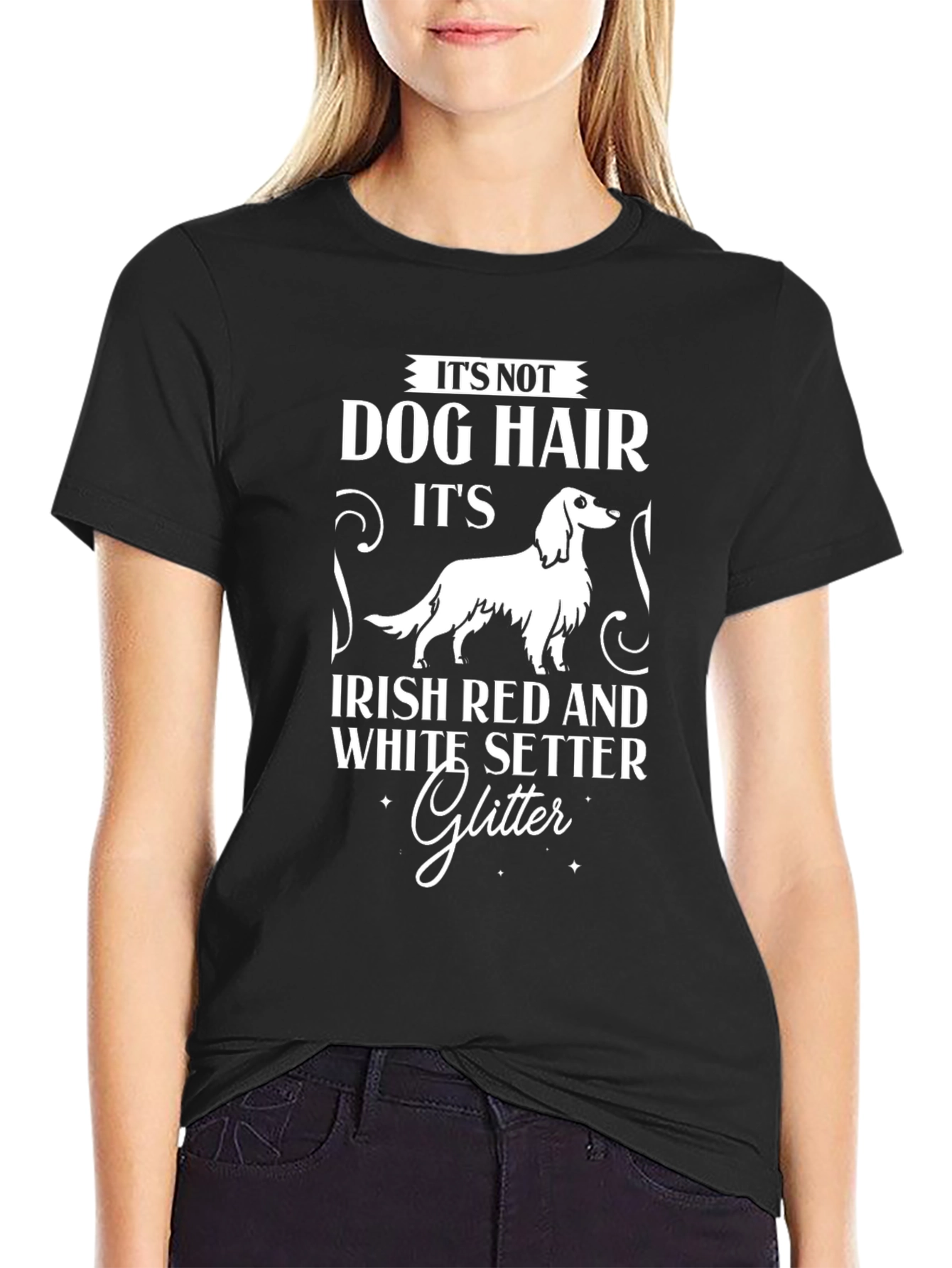 Irish Setter Dog Hair Glitter T-Shirt