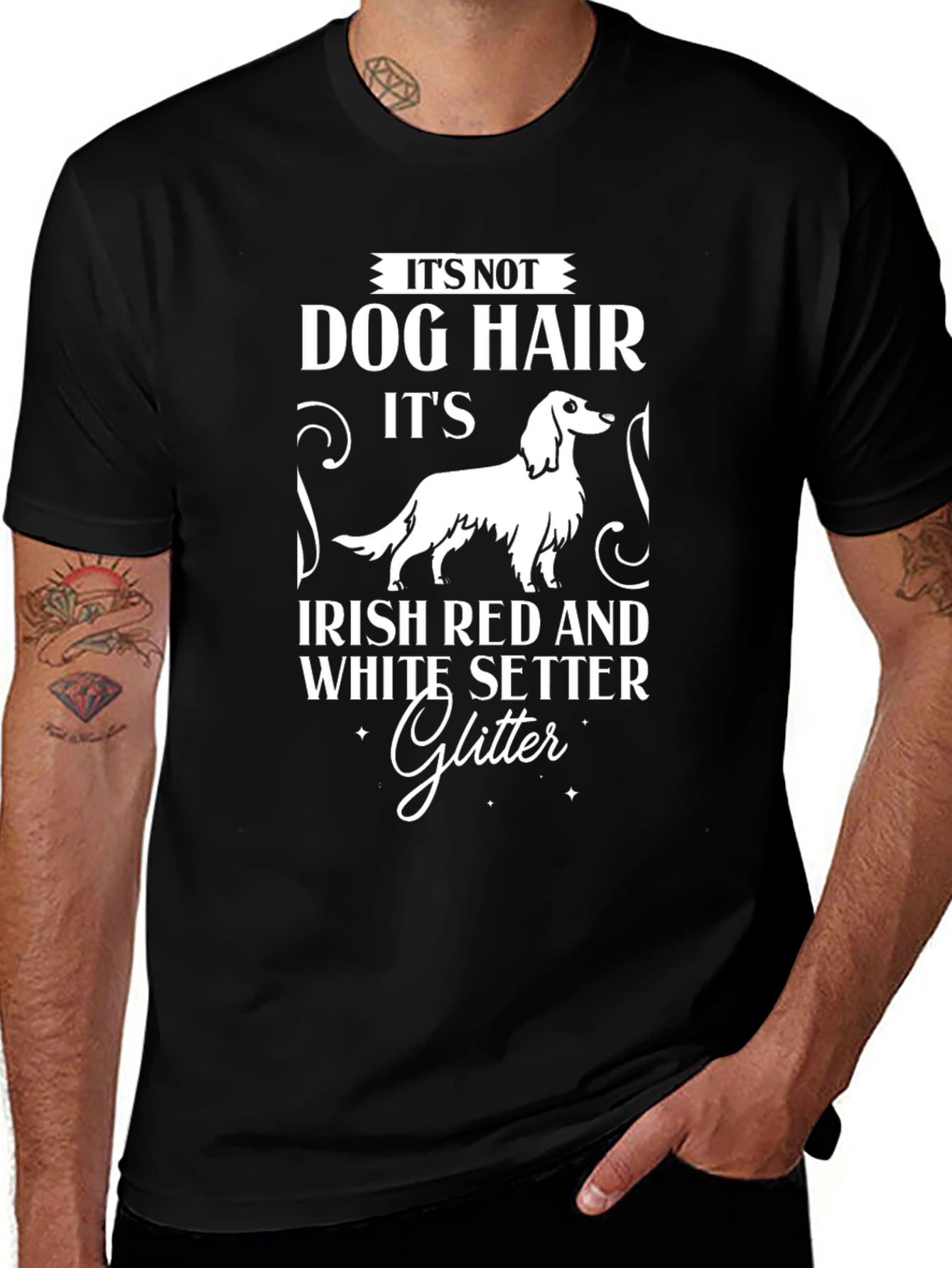 Irish Setter Dog Hair Glitter T-Shirt