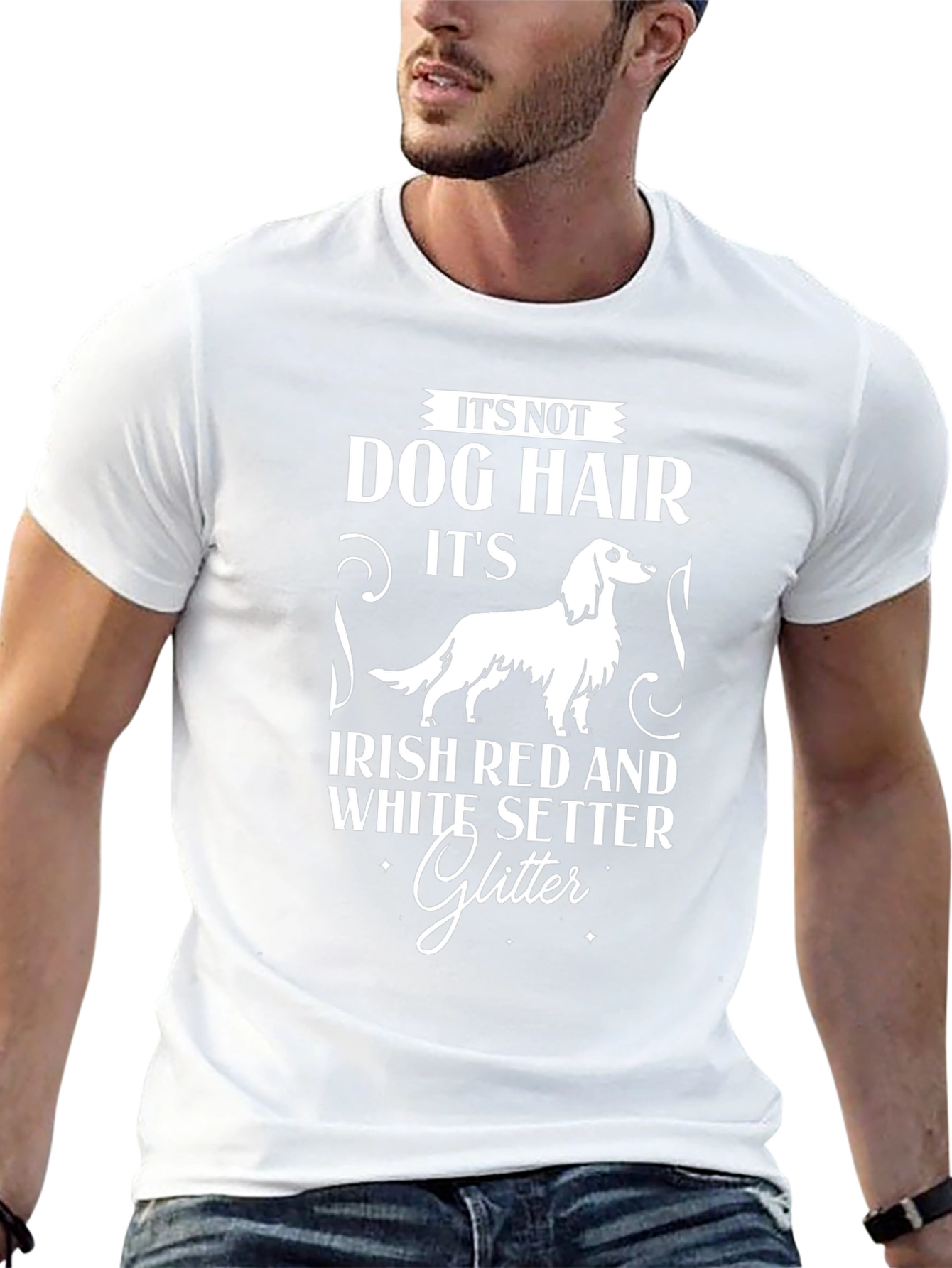 Irish Setter Dog Hair Glitter T-Shirt