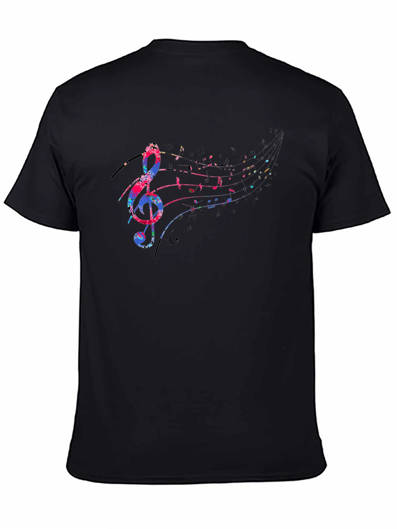 Musical Note Graphic Black T-Shirt