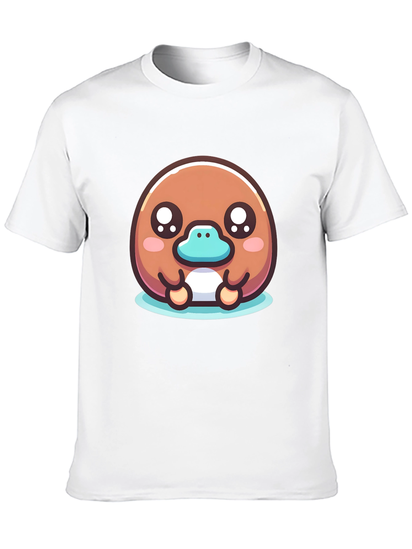 Cute Platypus Cartoon Black T-Shirt
