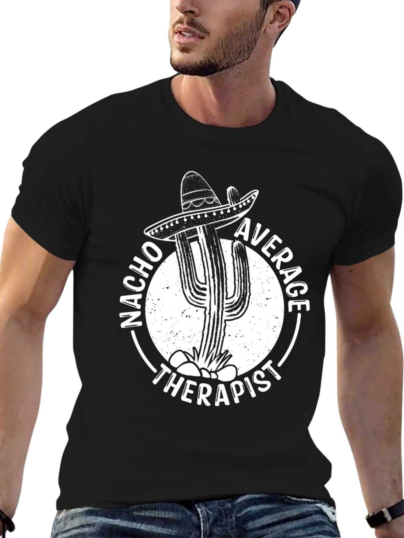 Nacho Average Therapist T-Shirt - Funny Cactus Graphic Tee