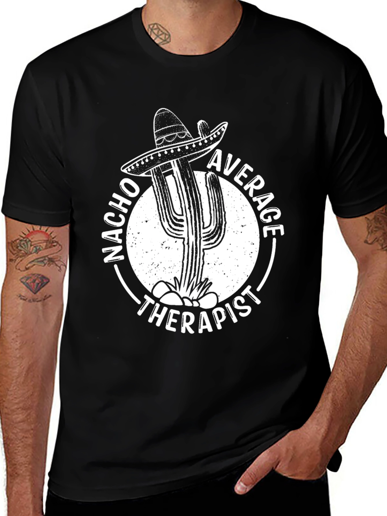 Nacho Average Therapist T-Shirt - Funny Cactus Graphic Tee