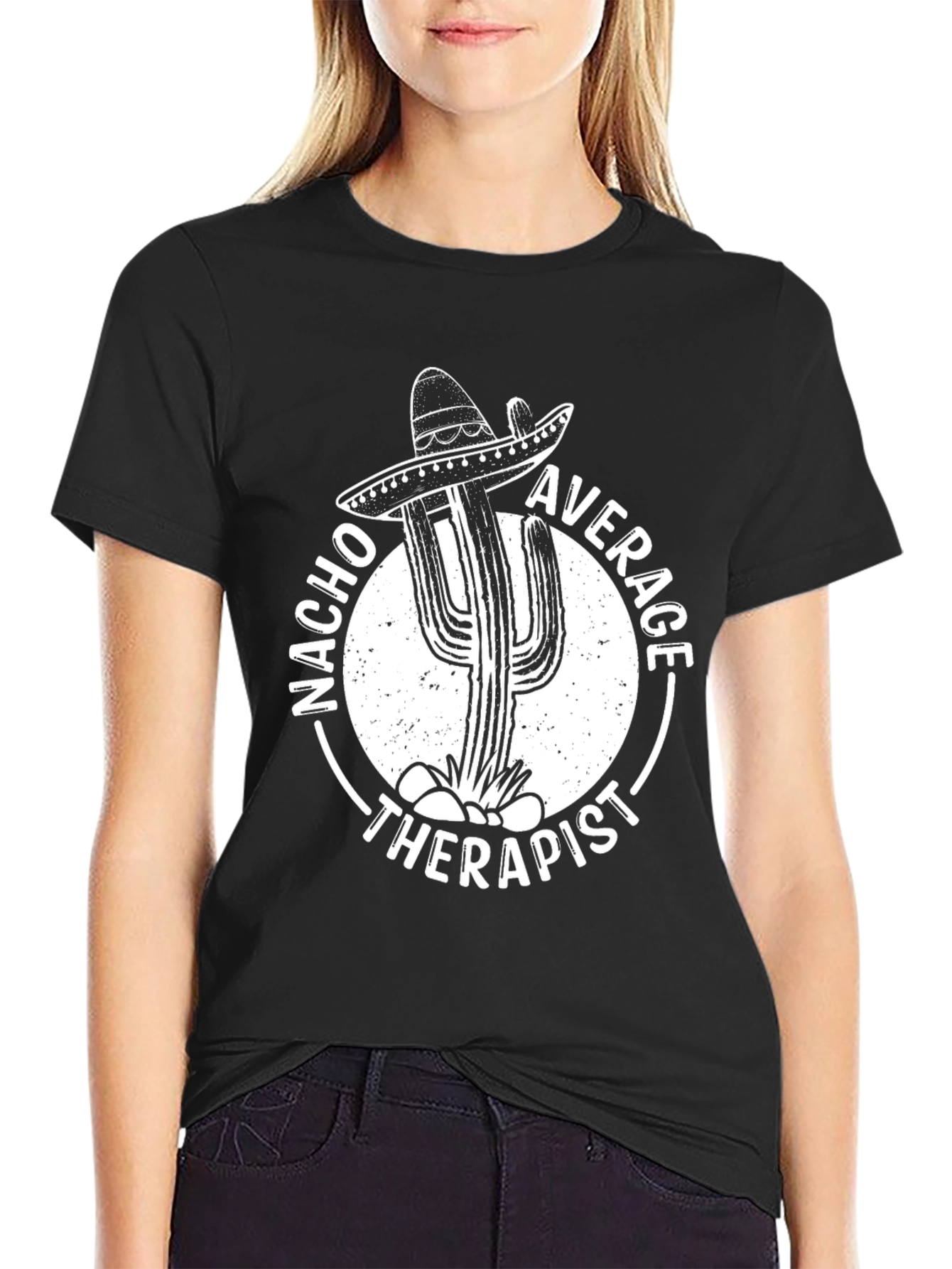 Nacho Average Therapist T-Shirt - Funny Cactus Graphic Tee