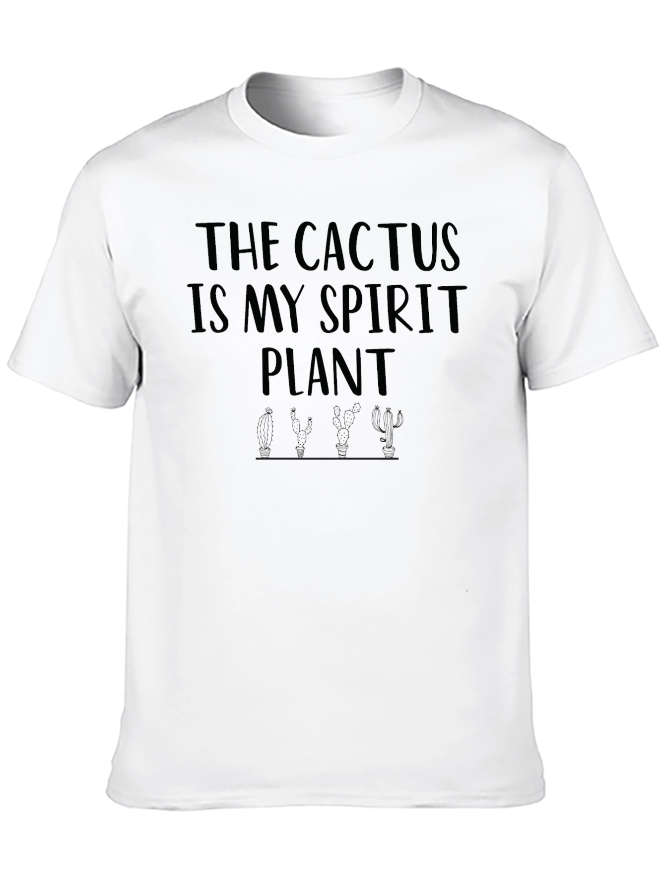 Cactus Spirit Plant Graphic Tee - Black