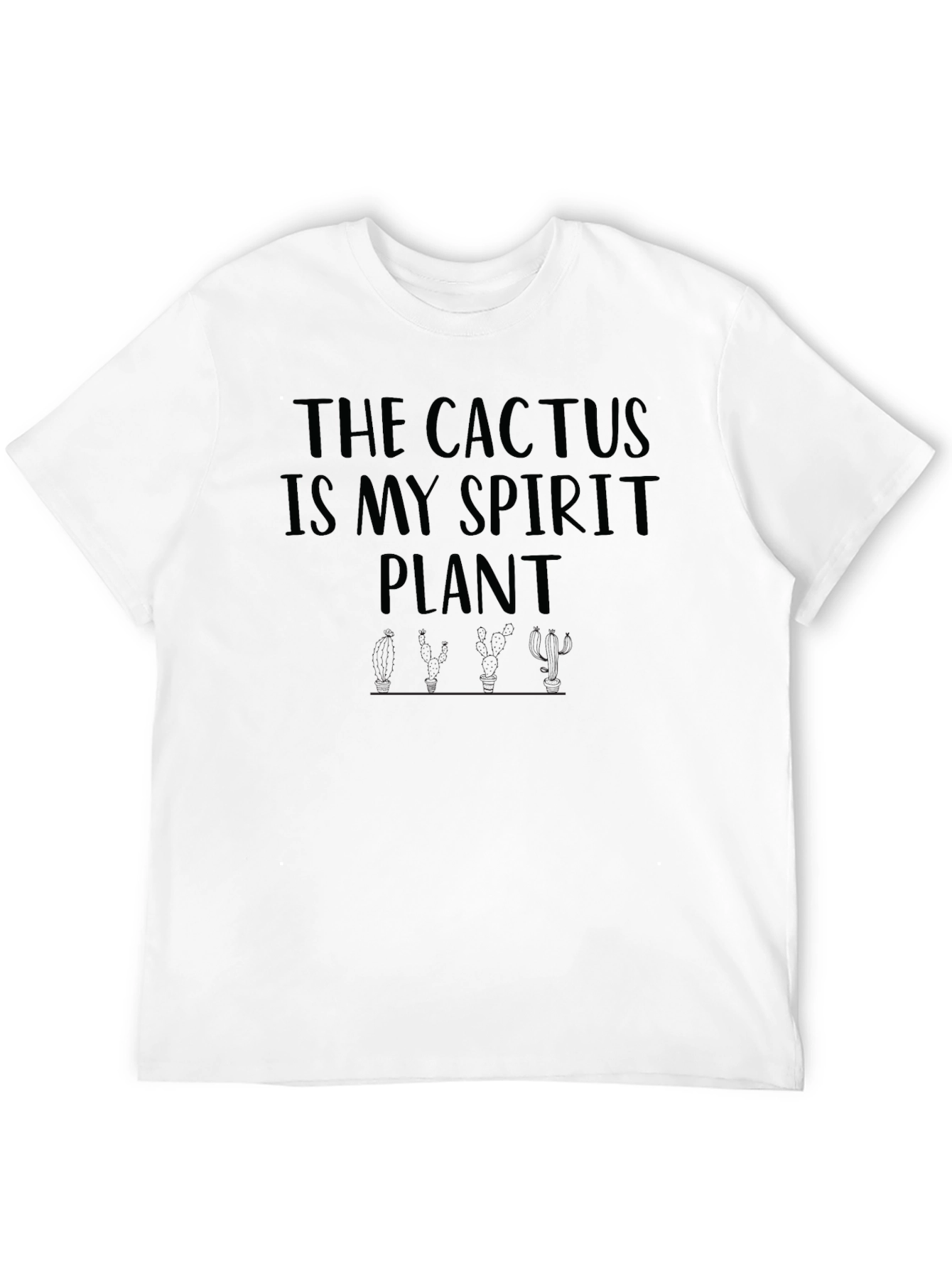 Cactus Spirit Plant Graphic Tee - Black