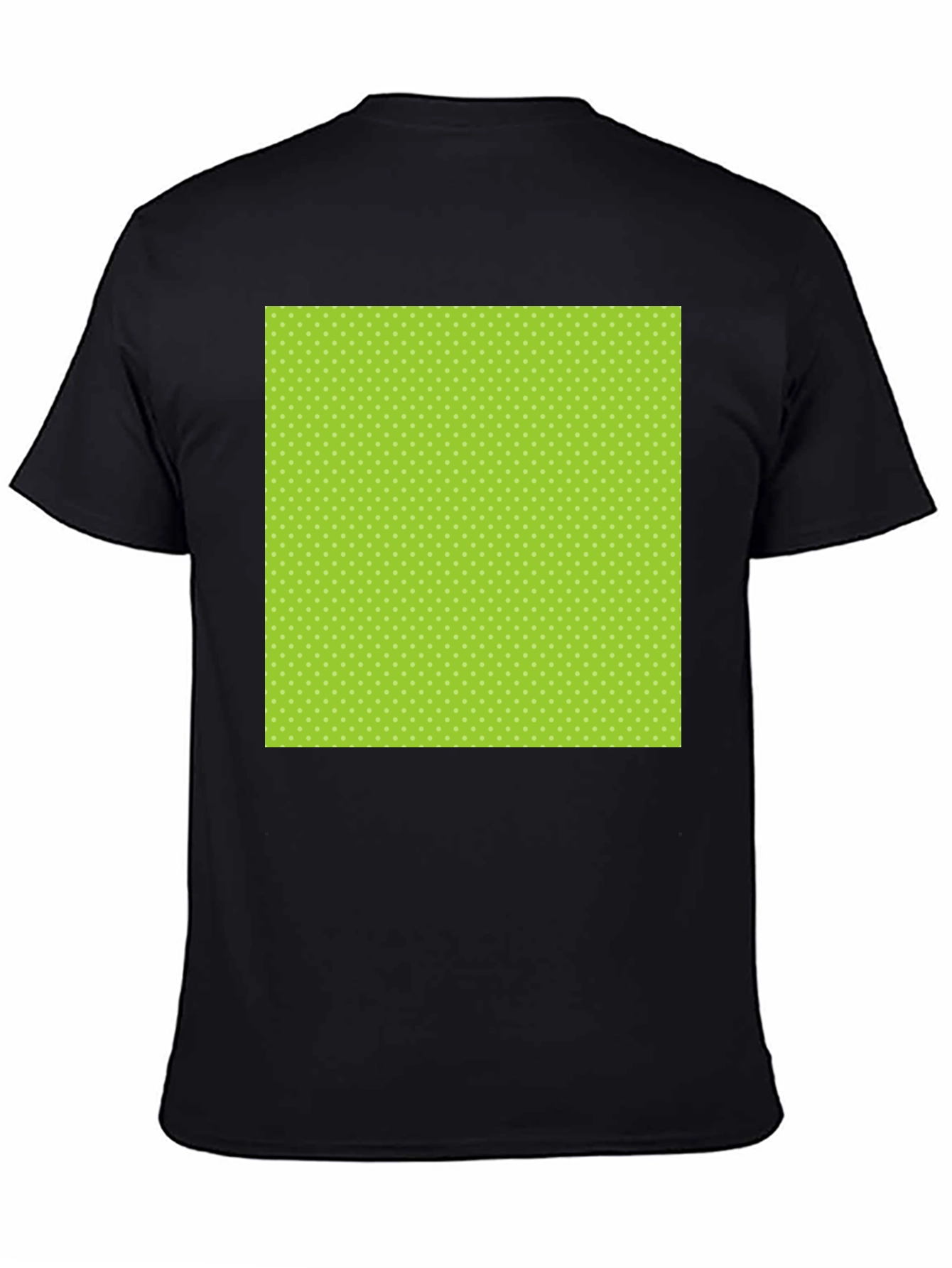 Black Tee with Green Polka Dot Design