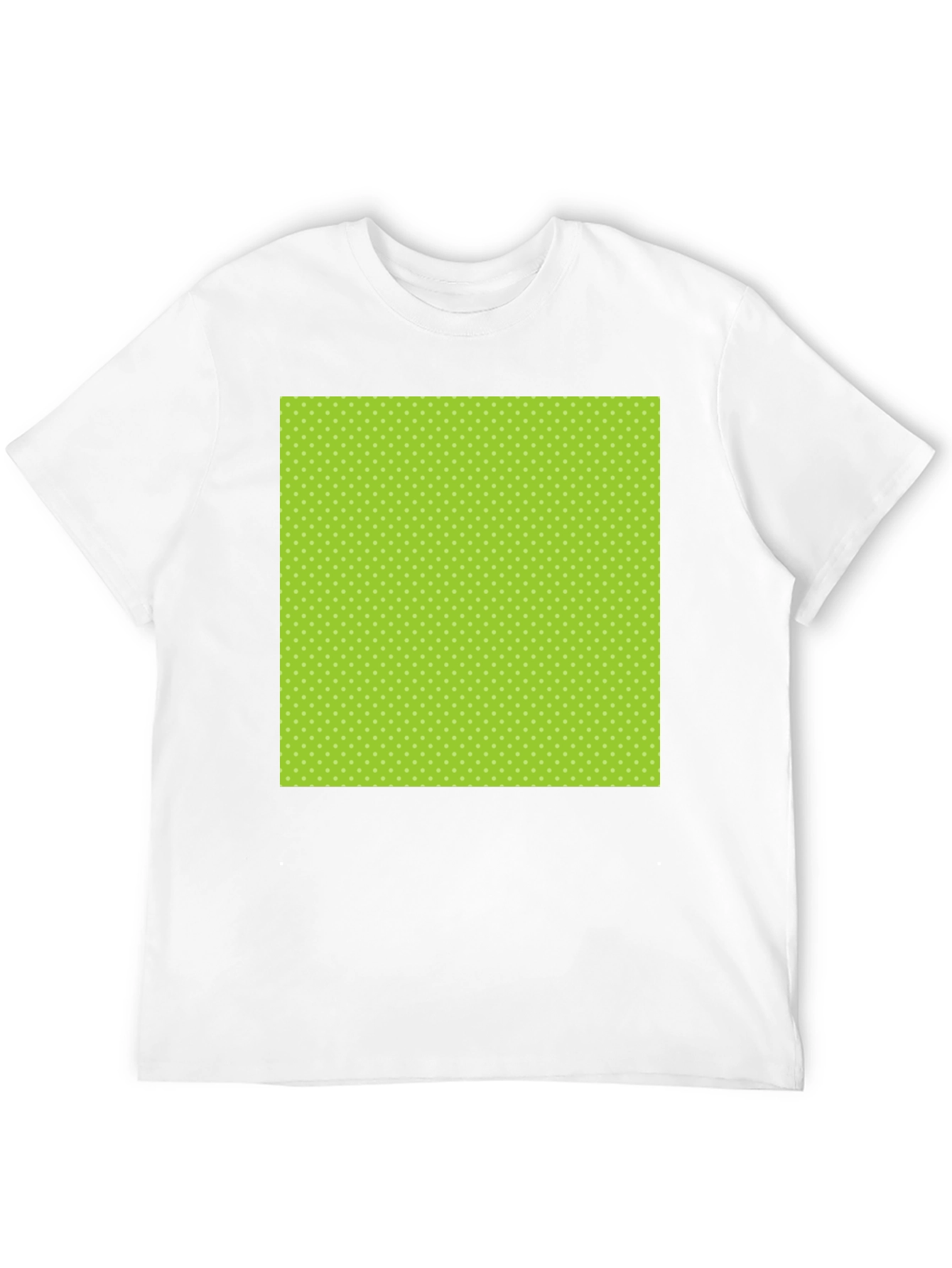 Black Tee with Green Polka Dot Design