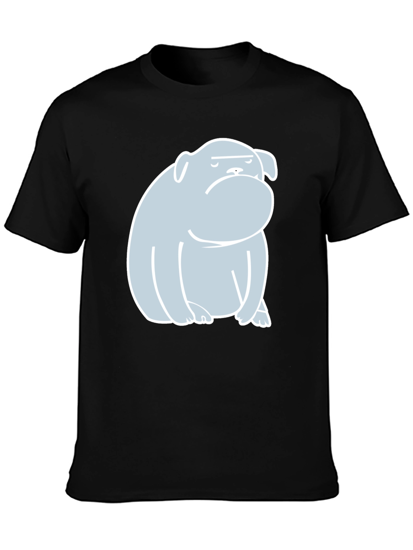 Bulldog Graphic Print T-Shirt - Black