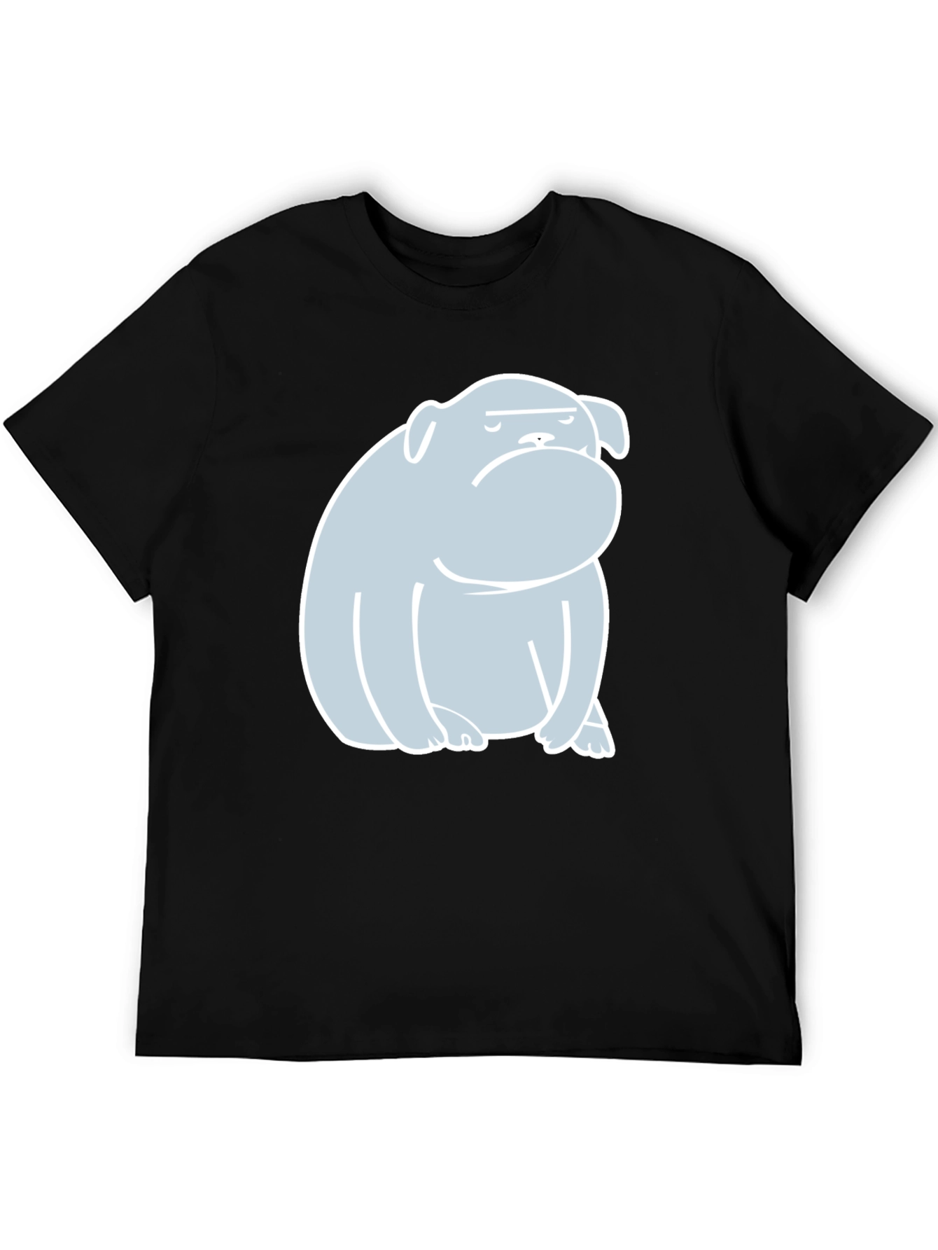 Bulldog Graphic Print T-Shirt - Black