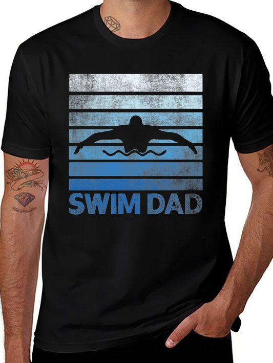 Swim Dad Graphic T-Shirt - Swimmer Father Tee